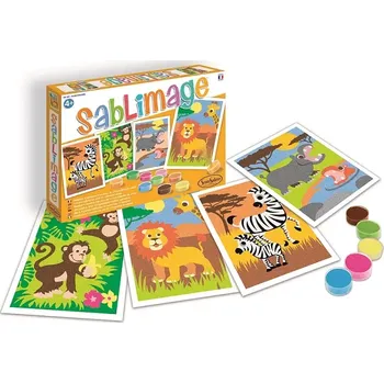 Výtvarná sada Sablimage: Pískové obrázky - Africká zvířata