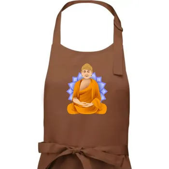 Kuchyňská zástěra Budha barevný - Dámská zástěra na vaření - Univerzální velikost ( Kakaová )