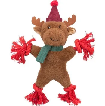 Hračka pro psa Trixie Xmas REINDEER - vánoční sob 32 cm, píská/šustí, plyš/lano