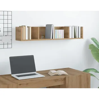 police vidaXL Nástěnná police na CD 100x18x18 cm kompozitní dřevo [801323] Barva: dub artisan