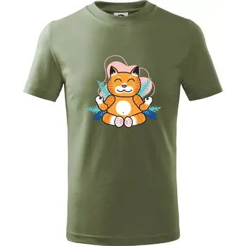 Chlapecké oblečení Mistr v meditaci (Pecka design) - Tričko dětské bavlněné - 158 cm/12 let ( Khaki )