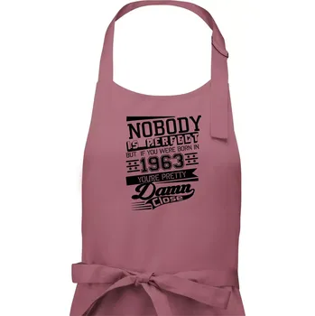 Kuchyňská zástěra Nobody is perfect - 1963 - Pánská zástěra na vaření - Univerzální velikost ( Starorůžová )