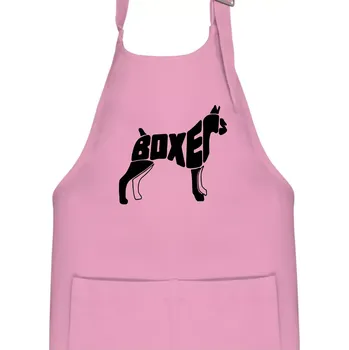 Kuchyňská zástěra Boxer nápis v těle - Dětská zástěra na vaření - Univerzální velikost ( Růžová )