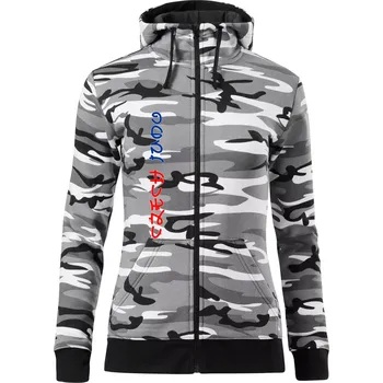 Dámská mikina Judo Czech - Dámská mikina trendy zipper s kapucí - XS ( Šedý maskáč )