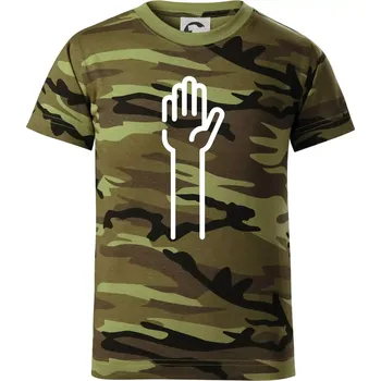 Papír ikona - Dětské maskáčové triko - 134 cm/8 let ( Zelený maskáč )