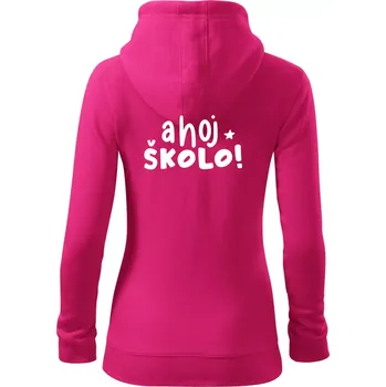Dámská mikina Ahoj školo - Dámská mikina trendy zipper s kapucí - M ( Purpurová )