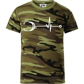 Chlapecké oblečení EKG stetoskop - Dětské maskáčové triko - 134 cm/8 let ( Zelený maskáč )