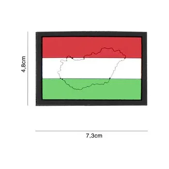 Nášivka Gumová nášivka 101 Inc vlajka Maďarsko s obrysem - barevná