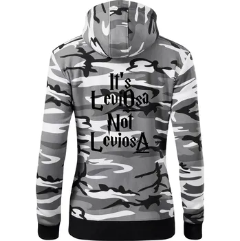 Dámská mikina Leviosa not Levjosa - Dámská mikina trendy zipper s kapucí - S ( Šedý maskáč )