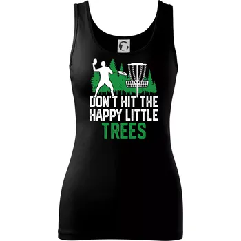 Dámské tričko Disc golf happy little trees - Dámské tílko - S ( Černá )