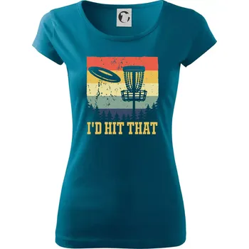 Dámské tričko Disc golf player retro vintage - Dámské triko Pure - L ( Petrolejová )