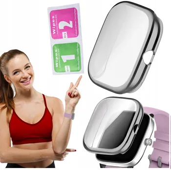 Pouzdro na mobilní telefon 2v1: Pouzdro + sklo/fólie pro chytré hodinky Xiaomi Amazfit GTS 4 Mini