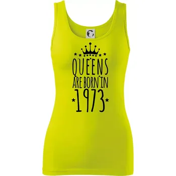 Dámské tričko Queens are born in 1973 - Dámské tílko - M ( Limetková )