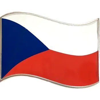 Samolepicí dekorace na vozidlo 3D chromová samolepka na auto česká vlajka 7,5 x 6 cm