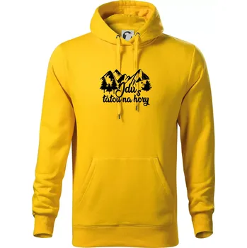 Pánská mikina Jdu s tátou na hory - Mikina pánská Cape s kapucí - M ( Žlutá )