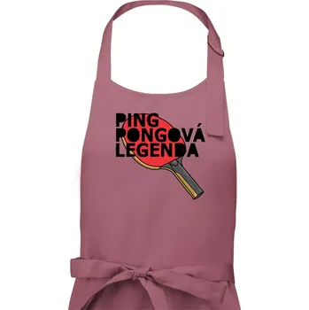 Kuchyňská zástěra Ping Pongová legenda - Pánská zástěra na vaření - Univerzální velikost ( Starorůžová )