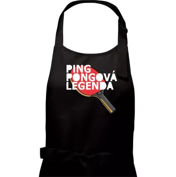 Kuchyňská zástěra Ping Pongová legenda - Dámská zástěra na vaření - Univerzální velikost ( Černá )