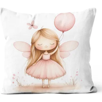 Bavlněný povlak na polštář 45x45 premium satén víla s balónkem Luna