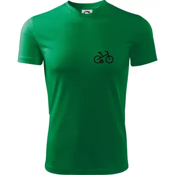 Pánské tričko Obrázek kola na prsu ebike - Pánské triko Fantasy sportovní (dresovina) - XL ( Středně zelená )