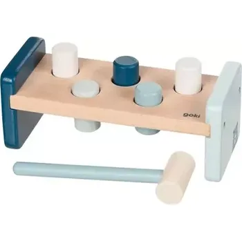 Dřevěná hračka Zatloukačka - pastelově modrá