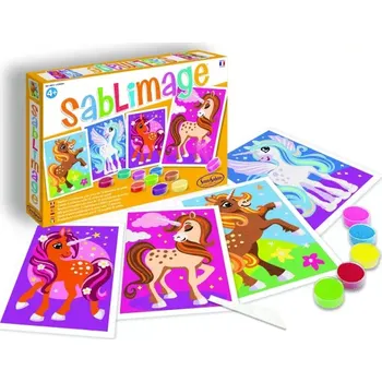 Výtvarná sada Sentosphere Sablimage: Pískové obrázky - Jednorožci