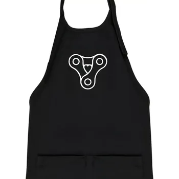 Kuchyňská zástěra Cyklo srdce řetěz trojúhelník - Dětská zástěra na vaření - Univerzální velikost ( Černá )