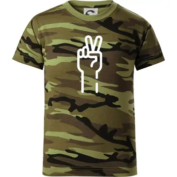 Nůžky ikona - Dětské maskáčové triko - 134 cm/8 let ( Zelený maskáč )