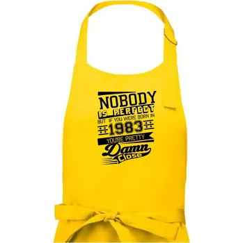 Kuchyňská zástěra Nobody is perfect - 1983 - Dámská zástěra na vaření - Univerzální velikost ( Žlutá )