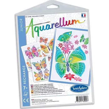 Výtvarná sada Sentosphere Sada obrázků - Akvarely Junior - Motýli a květiny