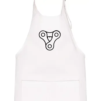 Kuchyňská zástěra Cyklo srdce řetěz trojúhelník - Dětská zástěra na vaření - Univerzální velikost ( Bílá )