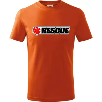 Chlapecké tričko Záchranář rescue kříž červený - Tričko dětské bavlněné - 98 cm / 2 roky ( Oranžová )