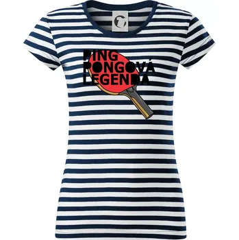 Dámské tričko Ping Pongová legenda - Dámské triko na vodu - XL ( Prouhovaná )