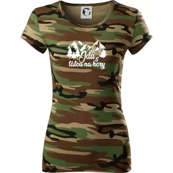 Jdu s tátou na hory - Dámské maskáčové triko - M ( Hnědý maskáč )