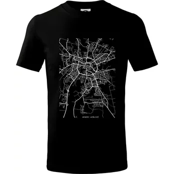 Chlapecké tričko Mapy měst černobílé Hradec Králové - Tričko dětské bavlněné - 98 cm / 2 roky ( Černá )