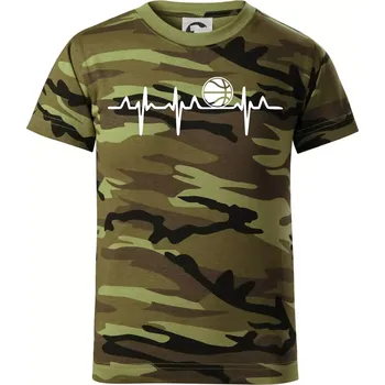 EKG basketbal - Dětské maskáčové triko - 134 cm/8 let ( Zelený maskáč )