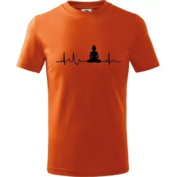 Ekg Budha - Tričko dětské bavlněné - 98 cm / 2 roky ( Oranžová )
