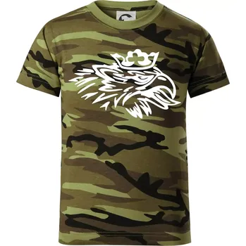 Chlapecké tričko Rozezlený orel - Dětské maskáčové triko - 146 cm/10 let ( Zelený maskáč )