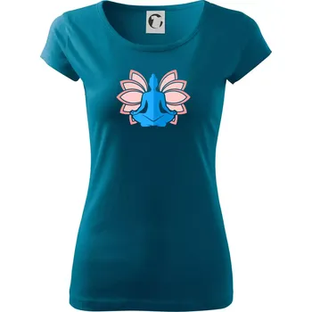 Dámské tričko Lilie a budha - Dámské triko Pure - XS ( Petrolejová )