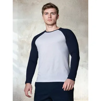 Pánské tričko Sinsay - Bavlněné tričko s dlouhým rukávem - bílá - 654EY-00X - 654EY-00X-3XL