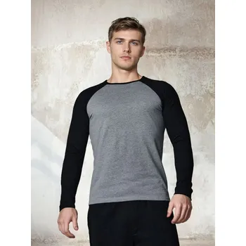 Pánské tričko Sinsay - Bavlněné tričko s dlouhým rukávem - šedá - 654EY-9MM - 654EY-9MM-3XL