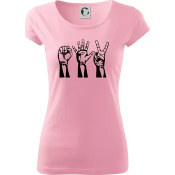 Dámské tričko Kámen nůžky papír černé - Dámské triko Pure - XS ( Růžová )