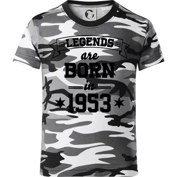 Chlapecké tričko Legends are born in 1953 - Dětské maskáčové triko - 134 cm/8 let ( Šedý maskáč )