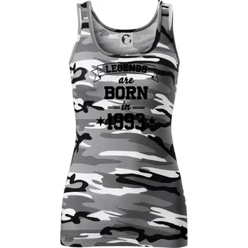 Dámské tričko Legends are born in 1993 - Dámské Maskáčové tílko - XS ( Šedý maskáč )