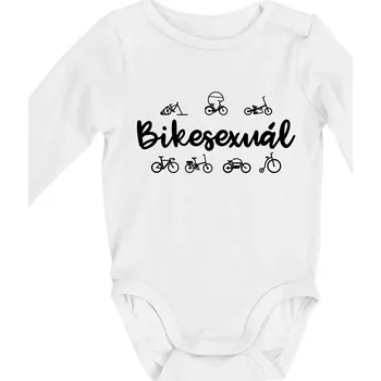 Kojenecký body Bikesexuál - Body kojenecké s dlouhým rukávem - Dlouhý r. do 3 měs ( Bílá )