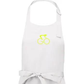 Kuchyňská zástěra GO - Fluo cyklista malý - Pánská zástěra na vaření - Univerzální velikost ( Bílá )