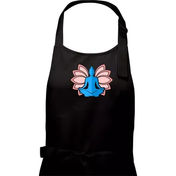 Kuchyňská zástěra Lilie a budha - Pánská zástěra na vaření - Univerzální velikost ( Černá )