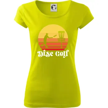 Dámské tričko Disc golf postava vintage - Dámské triko Pure - S ( Limetková )