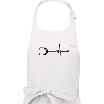 Kuchyňská zástěra EKG stetoskop - Dámská zástěra na vaření - Univerzální velikost ( Bílá )
