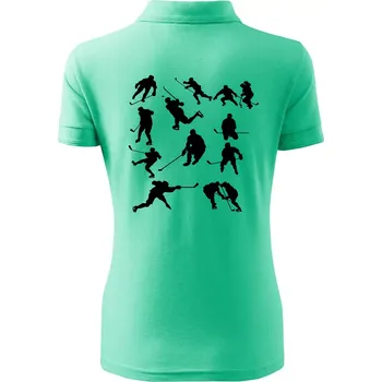 Hokejisti ikony - Polokošile dámská Pique Polo - S ( Mátová )