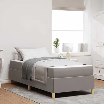 Postel vidaXL Rám postele s matrací Taupe 100 x 200 cm textil [3398917]